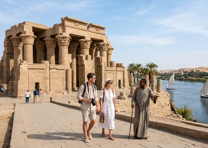 Kom Ombo & Edfu Temples Tour from Aswan temple view along the Nile