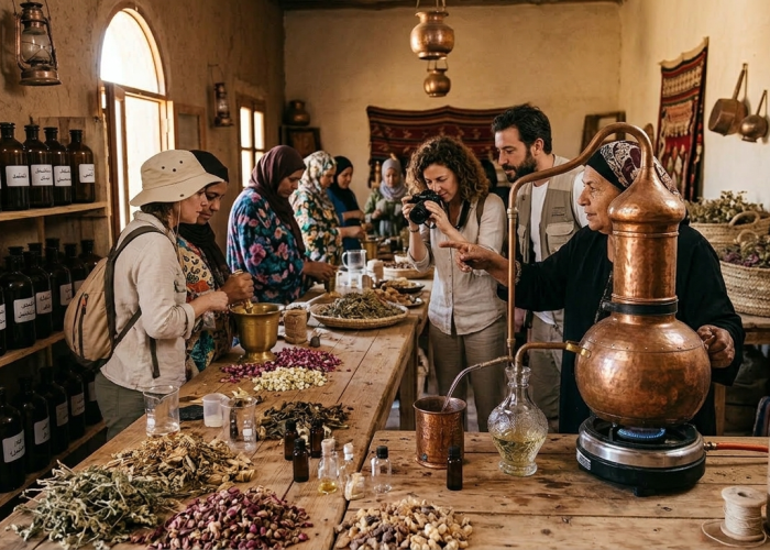 Aswan Perfume & Essential Oil Workshop creating scents